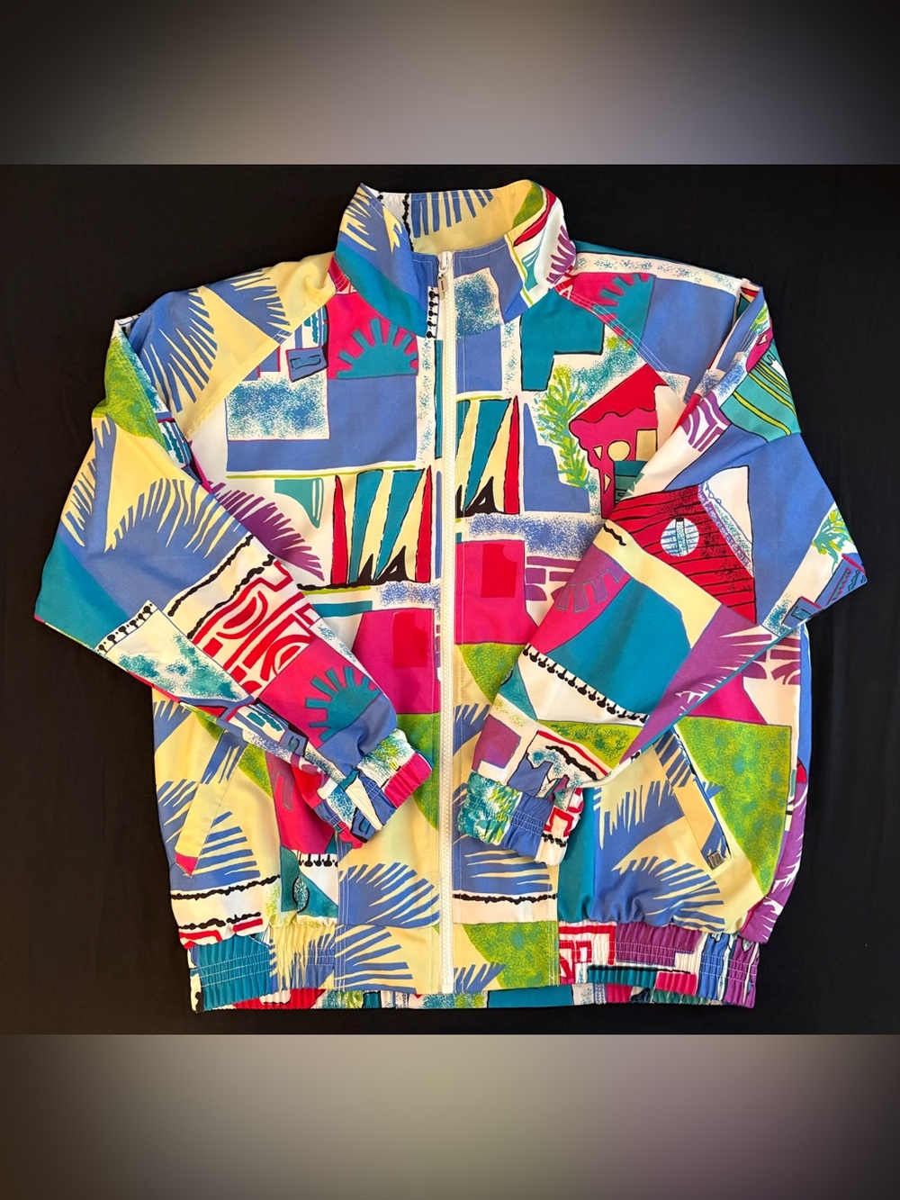 EUC PS Vintage 90s Prince Sportswear Abstract Landscape Tennis Jacket